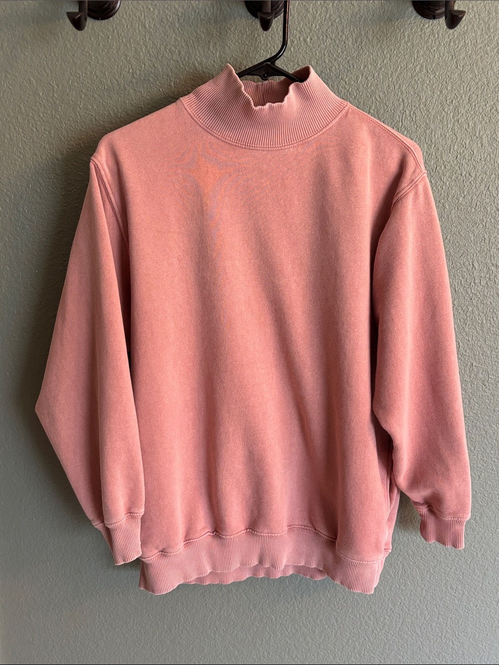 Pink Mock Neck Oversized Sweatshirt